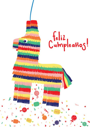 Moonpig Modern Illustrated Pinata Feliz Cumpleanos Birthday Card