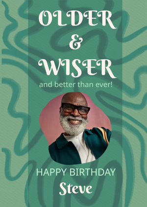 Moonpig Older & Wiser Photo Upload Birthday Card