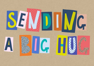 Moonpig Word Up Sending A Big Hug Big Block Letters Card