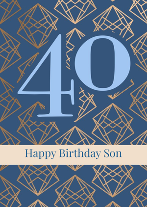 Moonpig Happy Birthday Son Geometric Pattern Happy 40th Birthday Card