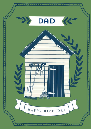 Moonpig Birthday Card - Garden Shed - Dad