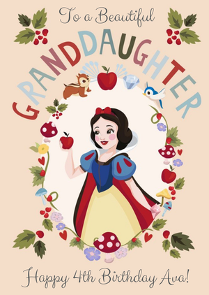 Disney Princesses Disney Princess Snow White Personalised Granddaughter Card