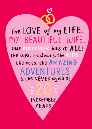 Moonpig The Love Of My Life Wife Anniversary Card