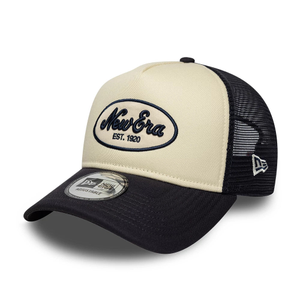 New Era Oval Patch Black 9FORTY A-Frame Trucker Adjustable Cap