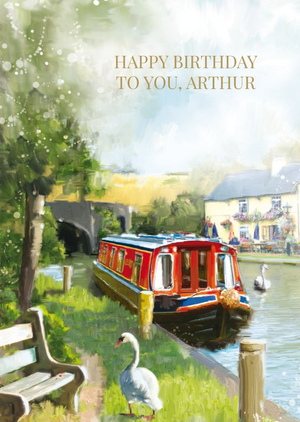 Ling Design Summertime On The Canal Happy Birthday Card