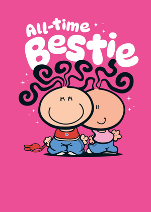 Bubblegum All-Time Bestie Cartoon Friends Friendship Card