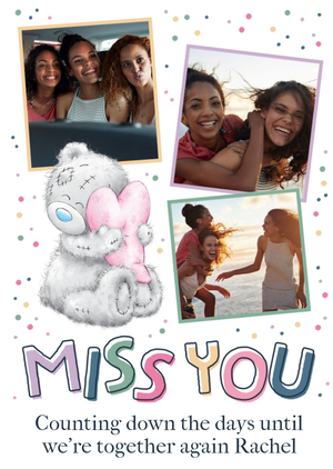 Me To You Tatty Teddy Miss You Counting The Days Photo Upload Card