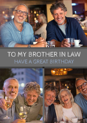 Moonpig Brother In Law Multi Photo And Personalised Text Birthday Card