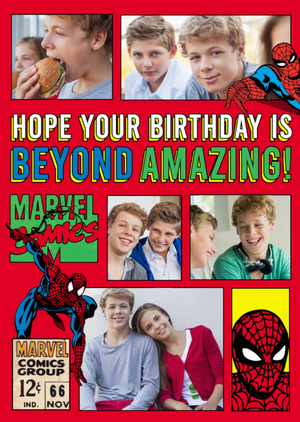 Marvel Spider-Man Photo Upload Birthday Card