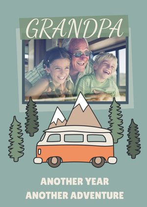 Moonpig Outdoor Adventure Camper Van Photo Upload Birthday Grandpa Card