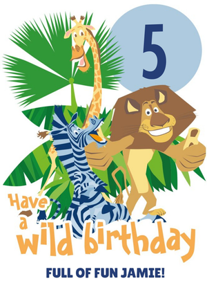 Moonpig Madagascar Wild 5th Birthday Card
