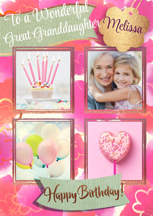 Moonpig To A Wonderful Great Granddaughter Photo Upload Birthday Card