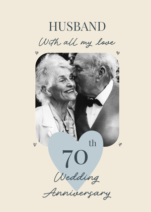 Moonpig With All My Love 70th Wedding Anniversary Photo Upload Card