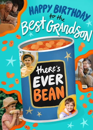 Moonpig Dream Big Happy Birthday To The Best Grandson Thereâ€™s Ever Bean Illustrated Photo Upload Card
