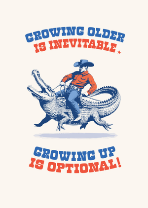 Moonpig Cowboy Riding Alligator Illustrated Birthday Card