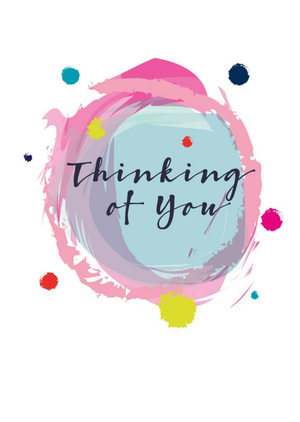 Moonpig Modern Watercolour Paint Effect Thinking Of You Card