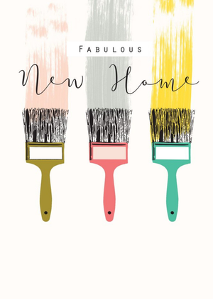 Moonpig Bright Colourful Paintbrushes New Home Card