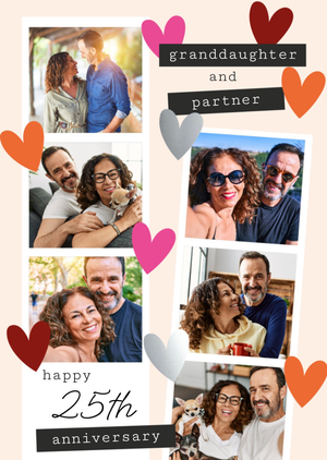 Moonpig Granddaughter And Partner Happy 25th Anniversary Photo Upload Card