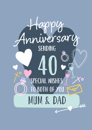 Moonpig Sending 40 Special Wishes To Both Of You Happy Anniversary Card