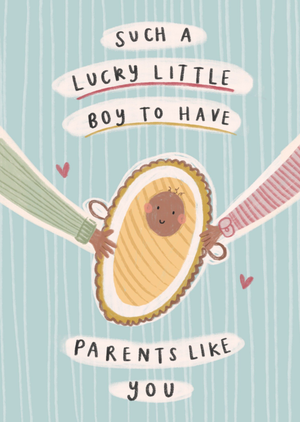 Moonpig Lucky Little Boy To Have Parents Like You New Baby Card