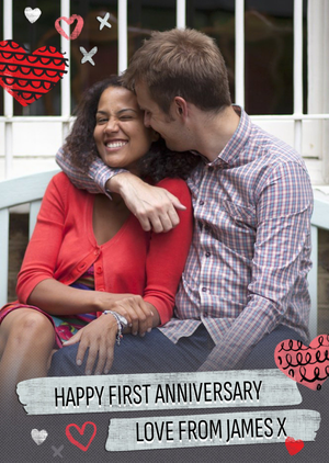 Moonpig Happy First Anniversary Card - Photo Anniversary Card