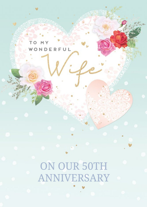 Moonpig Trinket Box To My Wonderful Wife On Our 50th Wedding Anniversay Card
