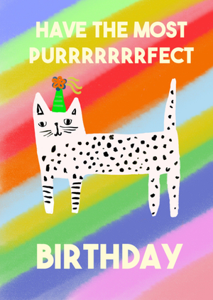 Moonpig Eleanor Bowmer Have The Most Purrrrrrrfect Birthday Illustrated Party Cat Card