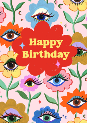 Moonpig Eleanor Bowmer Bright Illustrated Floral Birthday Card