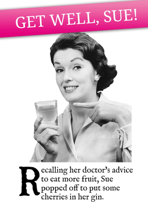 Moonpig Out More Cherries In The Gin Personalised Get Well Card