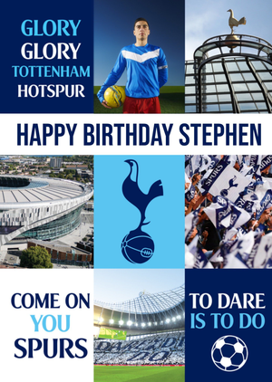 Moonpig Glory Glory Tottenham Hotspur Chants Photo Upload Birthday Card