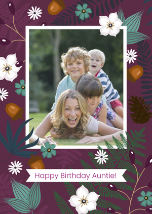 Moonpig Garden Flowers Photo Upload And Personalised Text Card