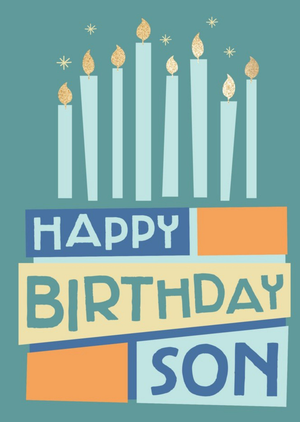 Moonpig Shape Stack Geometric Son Birthday Card