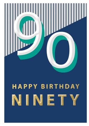Moonpig 90 Happy Birthday Block Colour Card