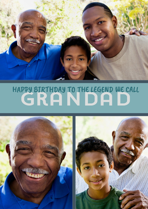 Moonpig Designers The Legend We Call Grandad Photo Upload Birthday Card