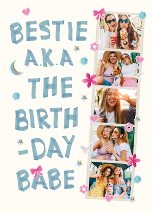 Moonpig Bestie Aka The Birthday Babe Photo Upload Card