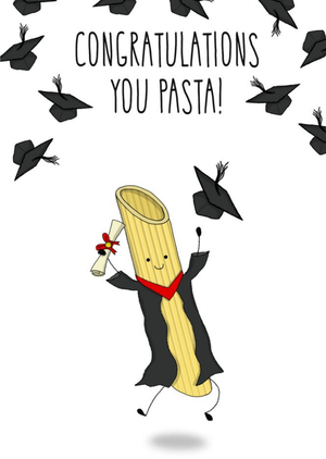 Moonpig Illustrated Pasta Graduation Pun Congratulations You Passed Card