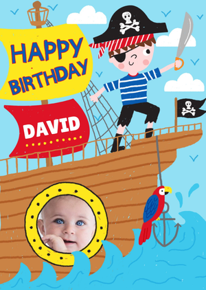 Moonpig Helter Skelter Pirate Ship Photo Upload Card