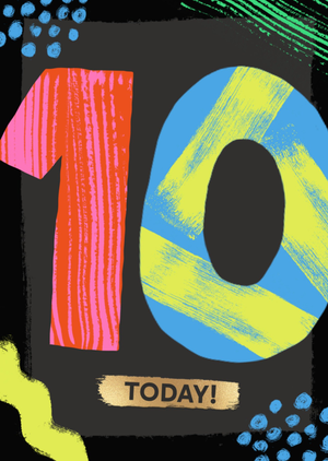 Moonpig Bright & Bold Illustrated 10 Today Birthday Card