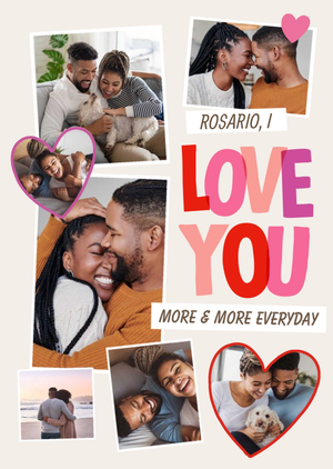 Moonpig Collage Of Various Sized Photo Frames Love You Photo Upload Valentine's Day Card