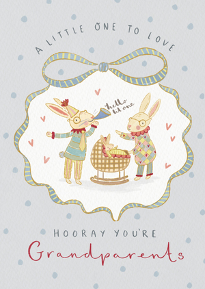 Moonpig Hooray You're Grandparents New Baby Card