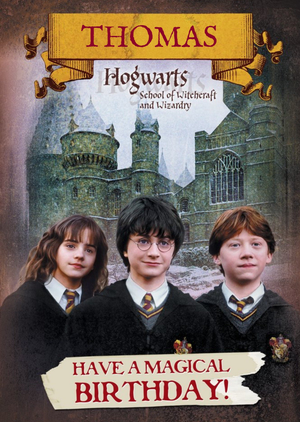 Moonpig Harry Potter Magical Hogwarts Personalised Happy Birthday Card