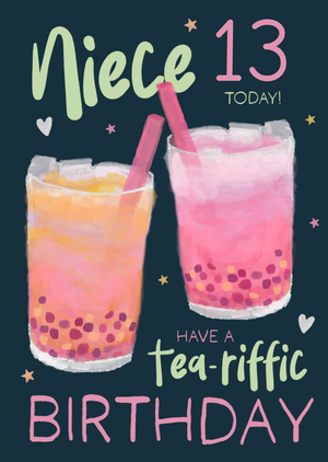 Moonpig Niece 13 Today Tea-Riffic Birthday Card