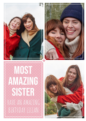 Moonpig Birthday Card - Photo Upload Card - Most Amazing Sister