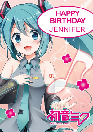 Moonpig Hatsune Miku Personalised Birthday Card