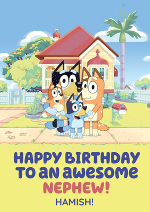 Bbc Bluey Awesome Nephew Birthday Card