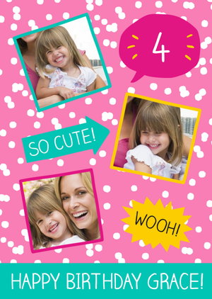 Happy Jackson So Cute Personalised Photo Upload Happy 4th Birthday Card