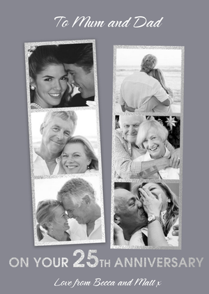 Moonpig Mum And Dad On Your 25th Anniversary Photo Upload Card