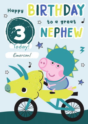 Peppa Pig George Pig Nephew's Birthday Card