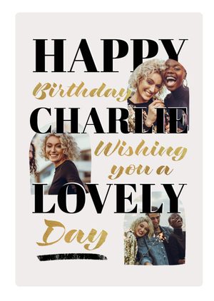 Moonpig Lovely Day Gold Foil Effect Photo Upload Birthday Card