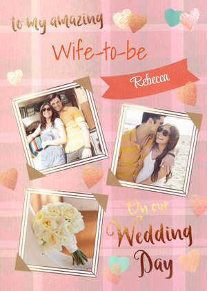 Moonpig Catherine Worsley Photo Upload Wife Wedding Card